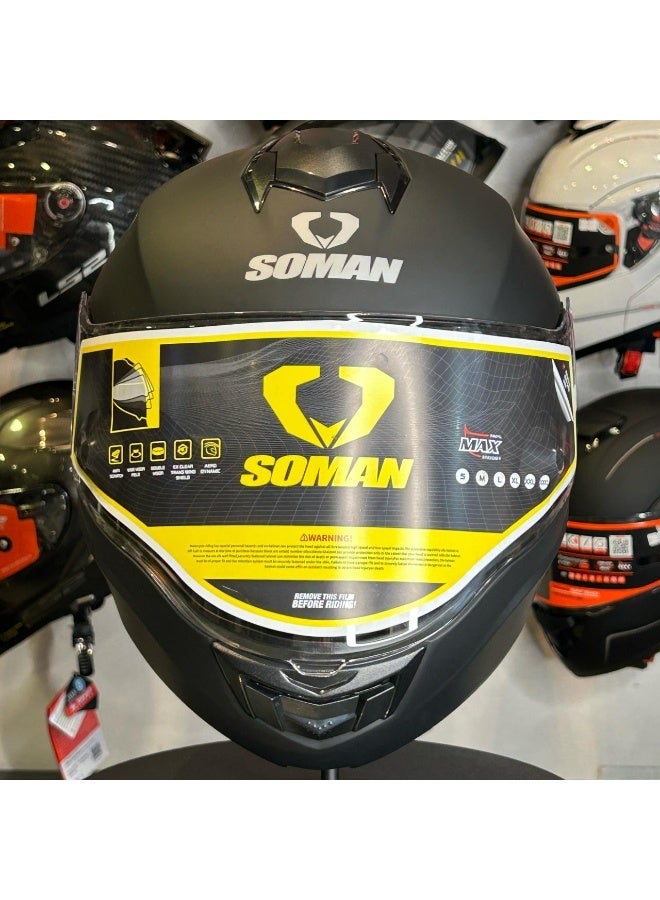 SOMAN Full Face Motorcycle Helmet – DOT Approved, Anti-Scratch Visor, Multiple Colors & Sizes - Image 4