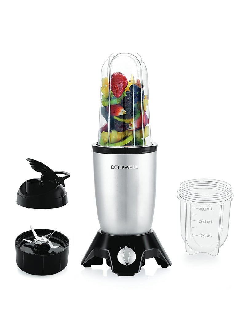 Cookwell Bullet Mixer Grinder (2 Jars, 1 Blade, Silver) - Copper, 600 Watts - 2 Year Warranty - Image 1