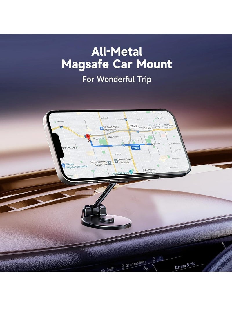 JAJEEK "Magnetic Car Mount - 360° Rotation All-Metal Phone Holder with Strong Magnets for iPhone 15/14/13 Pro Max & All Smartphones" - Image 4