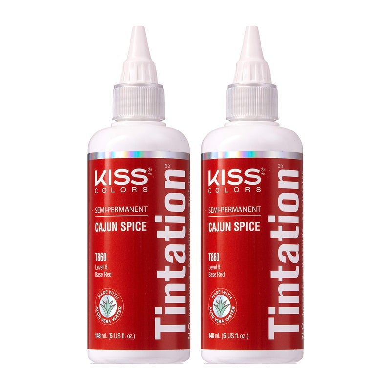 Red by Kiss Red by Kiss Tintation SemiPermanent Hair Color Aloe Vera Water Based Argan Oil Olive Oil Collagen  Keratin LongLasting Color Dye Cajun Spice 2 Pk 5 Fl Oz