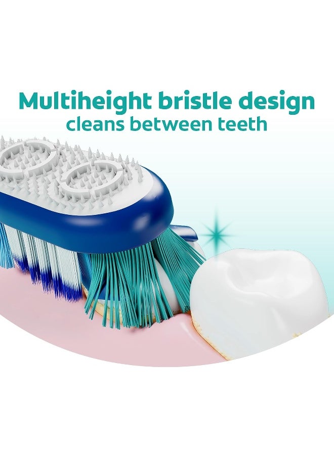 Colgate Colgate 360 Whole Mouth Clean, Medium Toothbrush for Adults, 4 Pack, Packaging May Vary  - Image 4