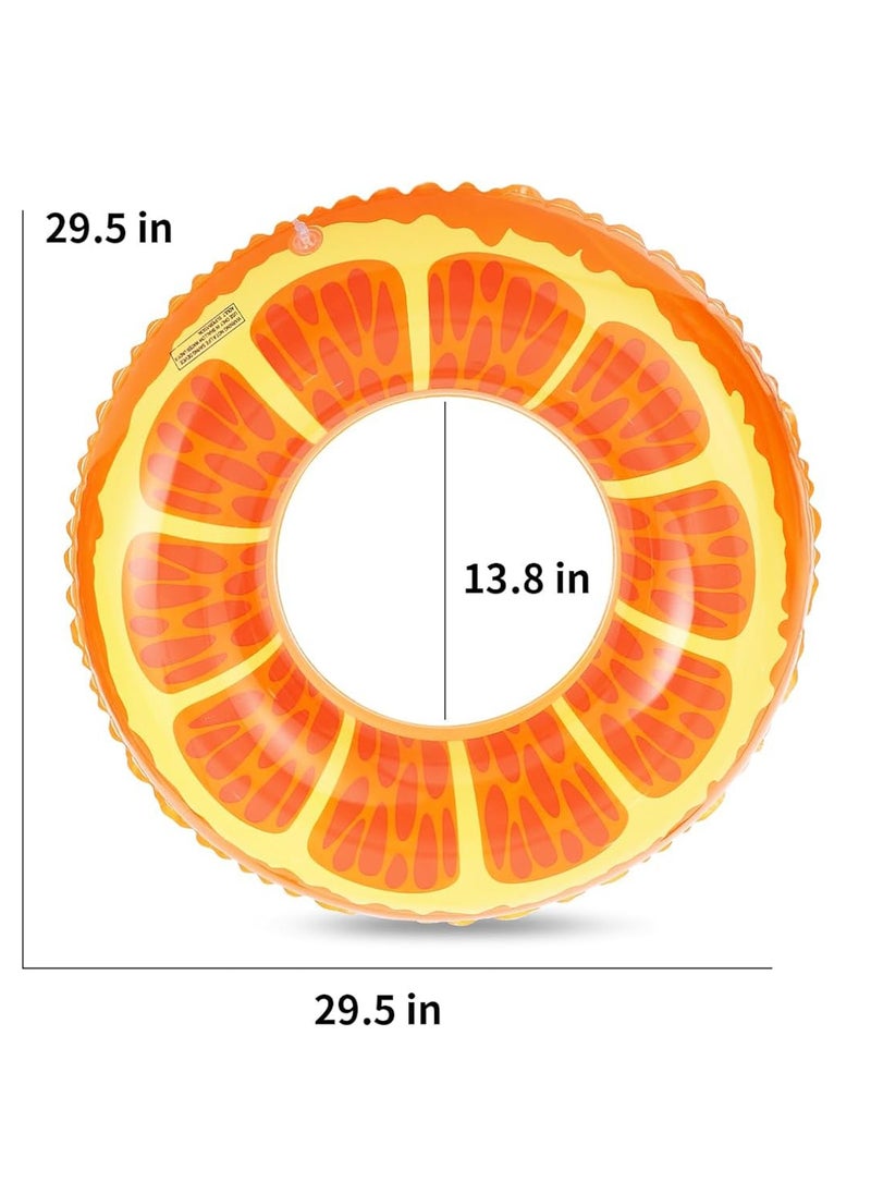 NNEWVANTE 3 PCS Swimming Rings with Pool Floats for Kids Adults 32.5'' Fruits Pool Floaties Rings Tube Toys for Summer Beach Water Float Party, Swimming Pool, Ocean, Beach Time  - Image 2
