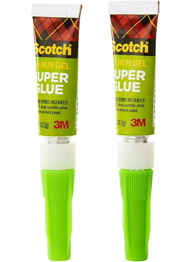 Scotch  Super Glue Gel 0.7 Oz 2Gr. Per Tube Clear Color Strong Adhesion Instant Bonding Glue Liquid With Precision Applicator All Purpose Fast Drying Super Glue 2 Tubes Pack - Image 3