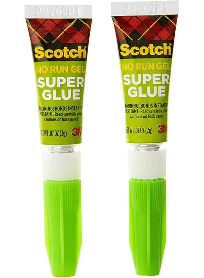 Scotch  Super Glue Gel 0.7 Oz 2Gr. Per Tube Clear Color Strong Adhesion Instant Bonding Glue Liquid With Precision Applicator All Purpose Fast Drying Super Glue 2 Tubes Pack - Image 2