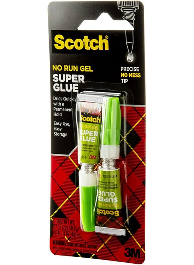 Scotch  Super Glue Gel 0.7 Oz 2Gr. Per Tube Clear Color Strong Adhesion Instant Bonding Glue Liquid With Precision Applicator All Purpose Fast Drying Super Glue 2 Tubes Pack - Image 5