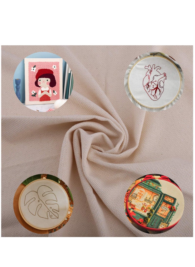 Punch Needle Fabric, Embroidery Fabric Monks Cloth for Punch Needle Embroidery Rug-Punch  Pinch Needle, 26.4 x 19.3Inch - Image 5