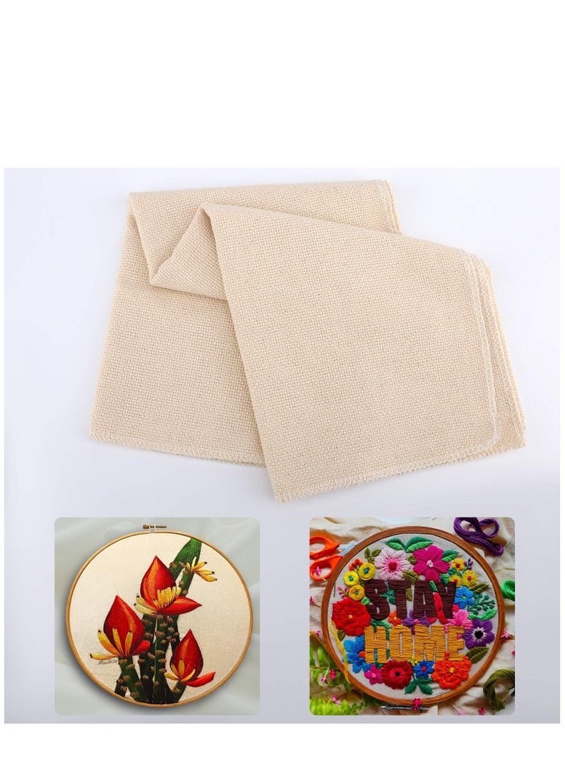 Punch Needle Fabric, Embroidery Fabric Monks Cloth for Punch Needle Embroidery Rug-Punch  Pinch Needle, 26.4 x 19.3Inch - Image 4