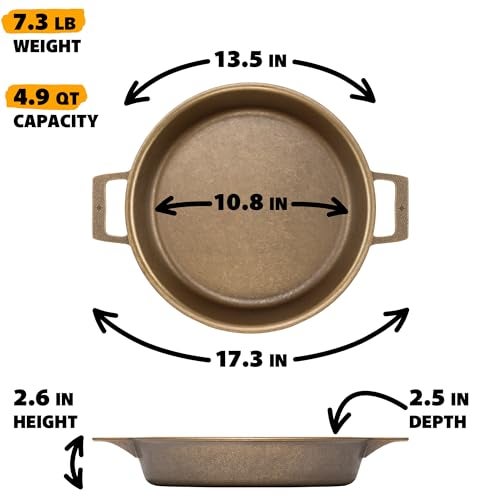 Stargazer 13.5-Inch Cast Iron Skillet | Made in USA, Seasoned, Premium Frying Pan for Grilling, Searing, Baking & More – Durable Cast Iron with Smooth Cooking Surface - Image 5
