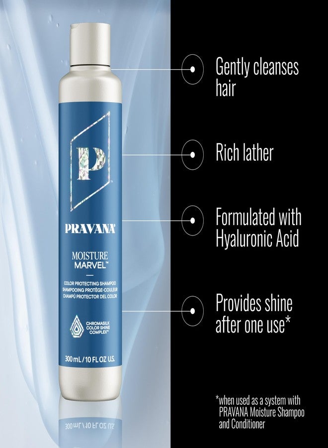 Pravana Moisture Marvel Shampoo | Hydrates, Moisturizes & Nourishes | For Dry, Color-Treated Hair | Chromasilk Enhances Shine & Protection | Vegan & Cruelty Free | Paraben & Sulfate Free | 10 Fl Oz - Image 2