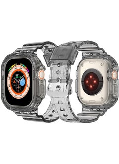 CATANES Clear iwatch Strap Bands TPU Smart Apple Watch Bands 49mm with Bumper Protective Case Crystal Sports Wristband Compatible with Series Ultra2,Ultra  - Image 1