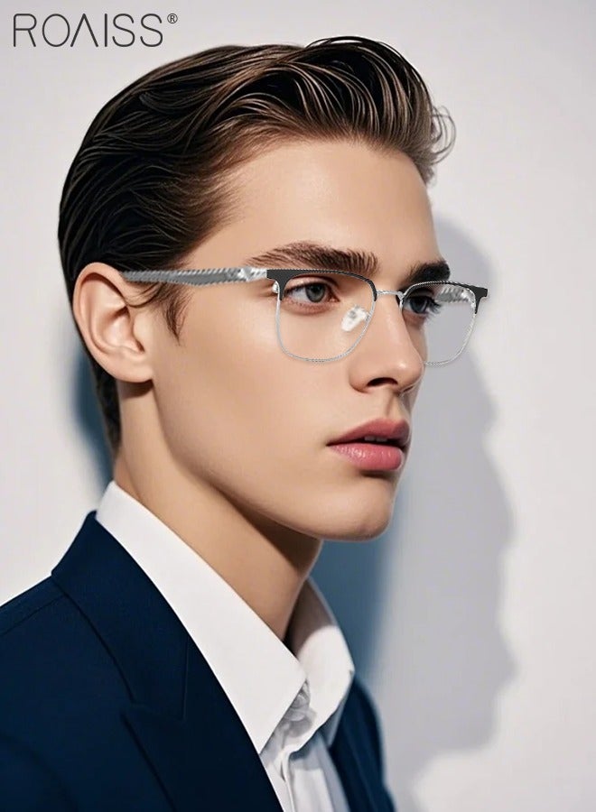 roaiss Men's Anti-blue Light Glasses, Ultra-light Alloy Business Sports Glasses, Adjustable Temples, Anti-ultraviolet Computer Eyeglasses, Effectively Relieve Eye Fatigue - Image 2