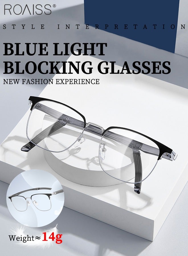 roaiss Men's Anti-blue Light Glasses, Ultra-light Alloy Business Sports Glasses, Adjustable Temples, Anti-ultraviolet Computer Eyeglasses, Effectively Relieve Eye Fatigue - Image 5