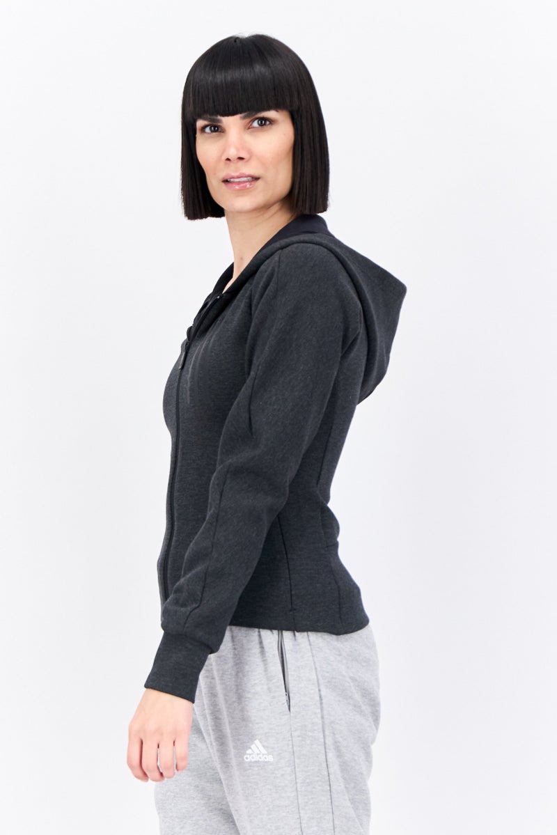 Adidas Women Sportswear Fit Long Sleeve Outdoor Sweatshirt, Charcoal - Image 2