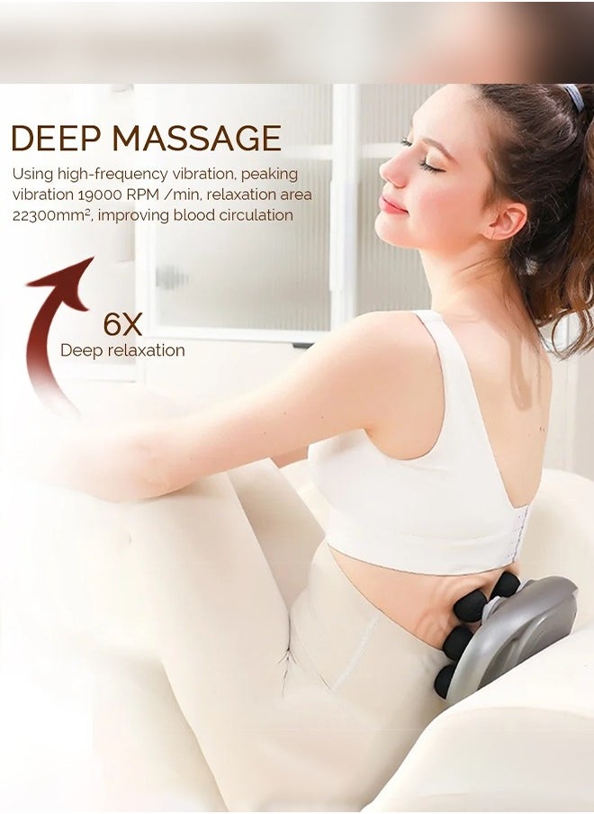 Fascia Massager 6 Heads Massage Gun Muscle Relaxation Electric Massager Body Massage Deep Tissue Muscle Relief Back Leg Neck