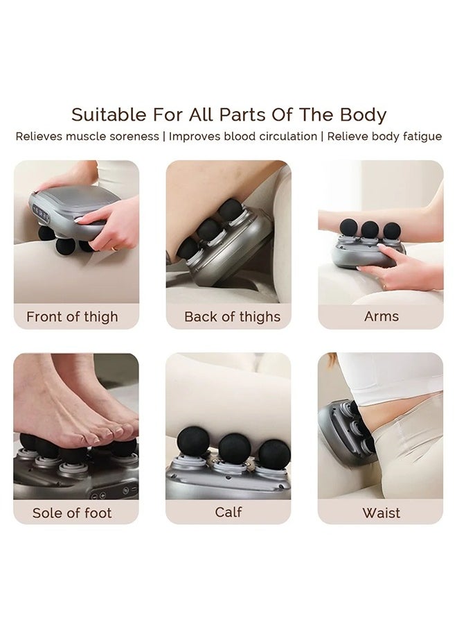 Fascia Massager 6 Heads Massage Gun Muscle Relaxation Electric Massager Body Massage Deep Tissue Muscle Relief Back Leg Neck
