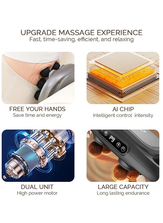 Fascia Massager 6 Heads Massage Gun Muscle Relaxation Electric Massager Body Massage Deep Tissue Muscle Relief Back Leg Neck