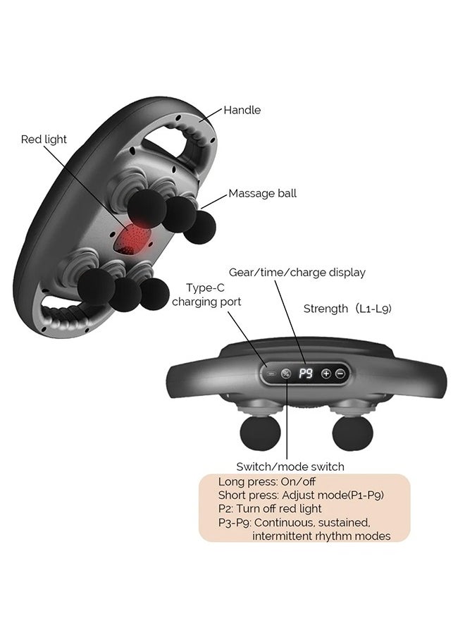 Fascia Massager 6 Heads Massage Gun Muscle Relaxation Electric Massager Body Massage Deep Tissue Muscle Relief Back Leg Neck