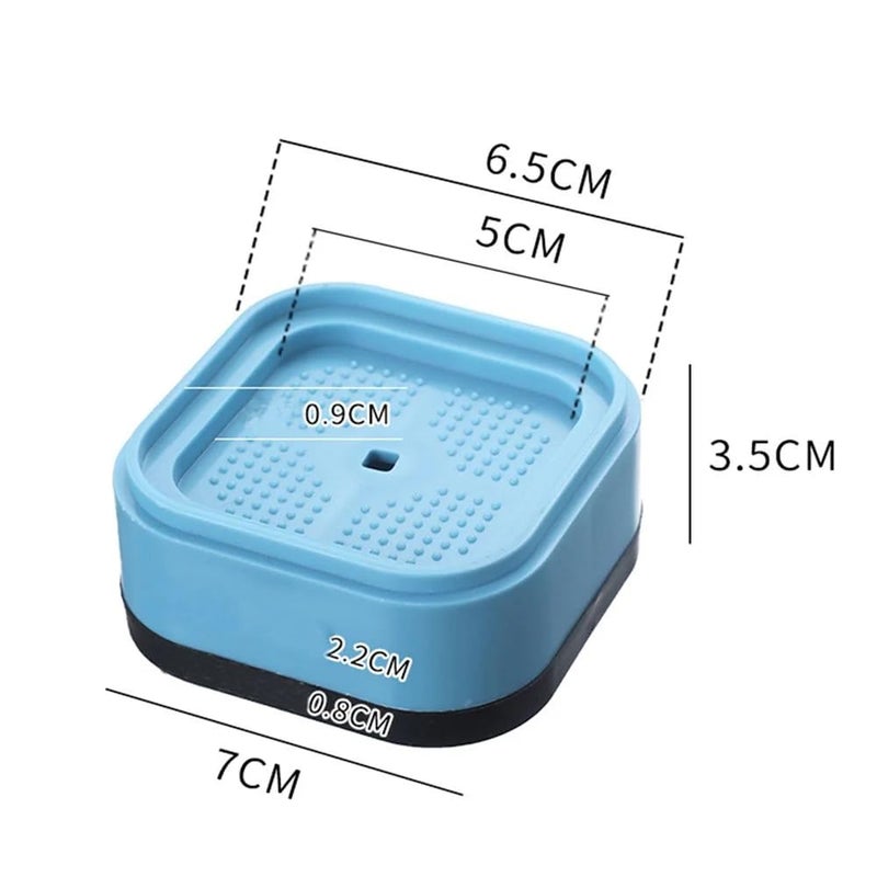 pepplo Noise-Reducing Stand Accessories, Rubber Feet Mat, Washing Machine Furniture Lifting Foot, Anti Vibration Pads, Washing Machine Adjustable Feet Pad, Non-Slip, Anti-Vibration Fixer Base (Blue, 4 Piece) - Image 2
