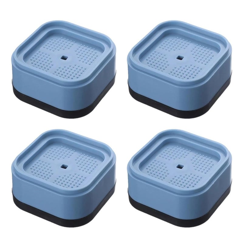 pepplo Noise-Reducing Stand Accessories, Rubber Feet Mat, Washing Machine Furniture Lifting Foot, Anti Vibration Pads, Washing Machine Adjustable Feet Pad, Non-Slip, Anti-Vibration Fixer Base (Blue, 4 Piece) - Image 1