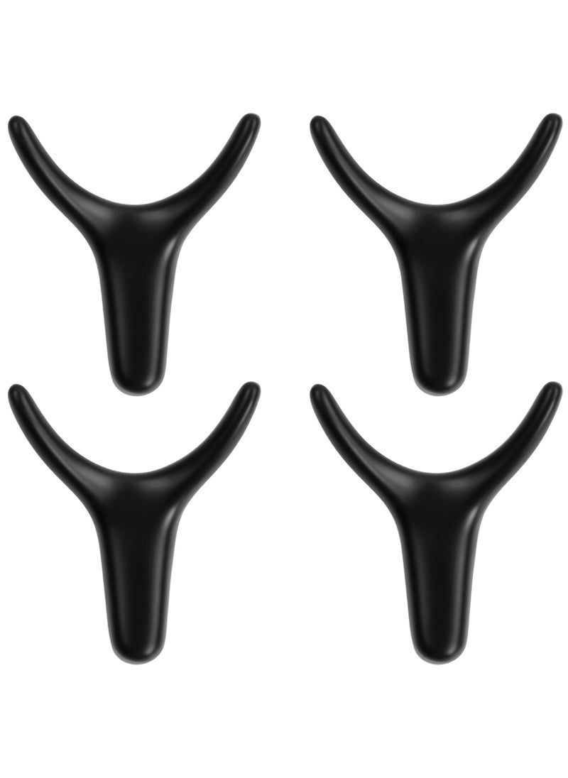 Generic 4-Pack Aluminum Alloy Wall Hooks, Heavy Duty, Black, Wall Mounted with Screws for Bathroom, Kitchen, and Bedroom  - Image 1