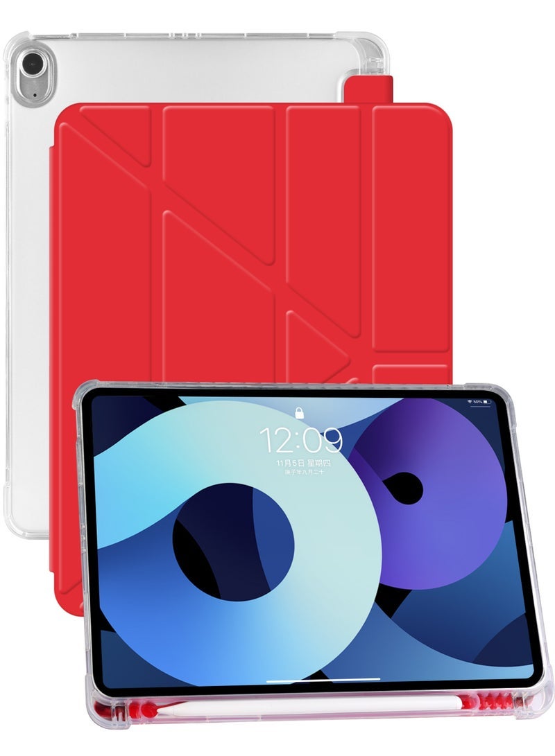 Captaintech Case for iPad Air 6th 11-Inch M2 (2024) iPad Air 5/4 (2022/2020 5th/4th Generation 10.9-Inch) with Pencil Holder, Clear Transparent Back Shell Slim Stand Shockproof Tablet Cover Auto Wake/Sleep - Image 1