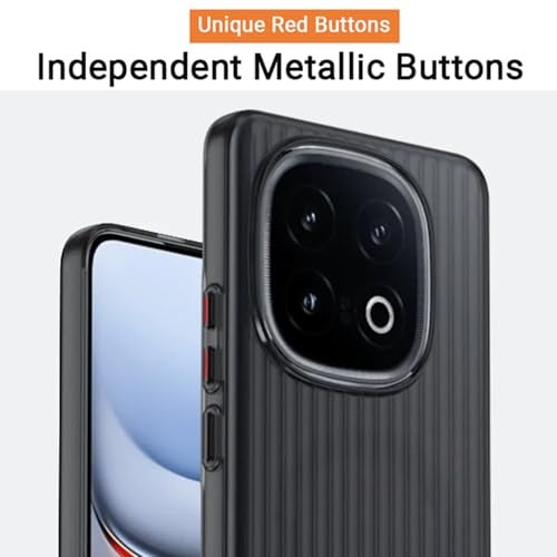 Kapa Wave Frosted Grip Back Cover for Iqoo 13 5G | Ultra Slim [with Metal Buttons] Matte Finish Back Case (Grey) - Image 3