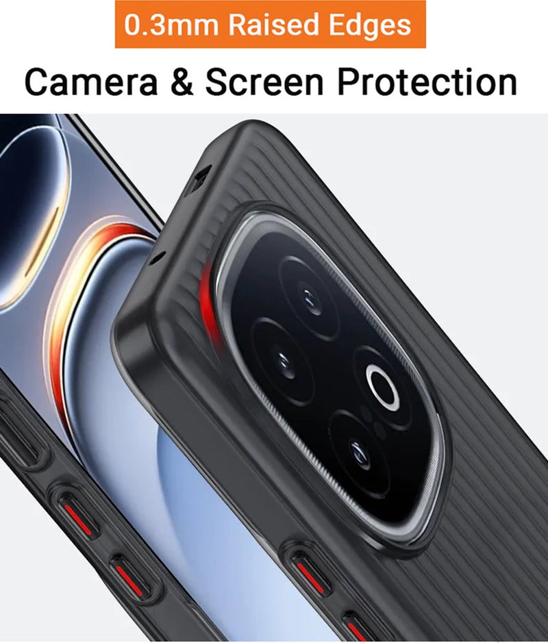 Kapa Wave Frosted Grip Back Cover for Iqoo 13 5G | Ultra Slim [with Metal Buttons] Matte Finish Back Case (Grey) - Image 2
