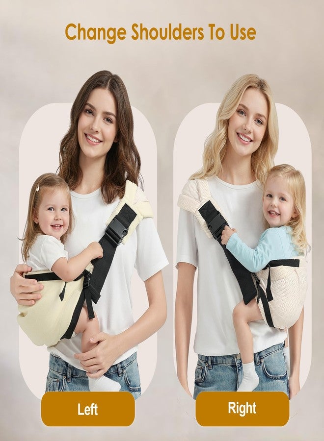 MISSWISDOM Toddler Sling Carrier, Adjustable Baby Carrier Sling 8-40 lbs, Lightweight Toddler Carrier Baby Sling Carrier, Toddler Hip Carriers One Size Fits All, Beige Mesh - Image 5