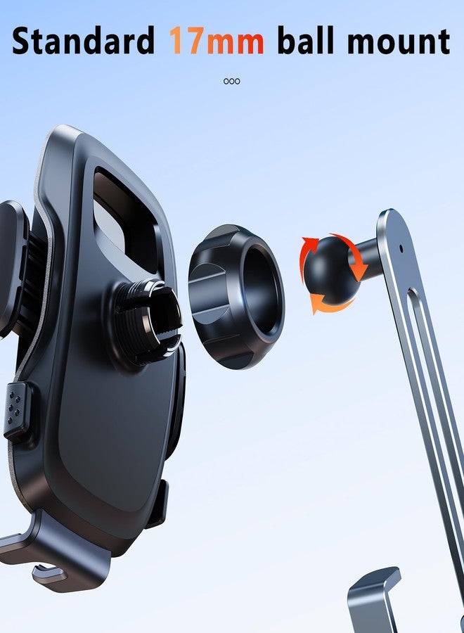 DICMKY Universal 17mm Ball Mount Phone Holder Clamp for Car Mount Replace [Dual Head Screen Phone Holder Clip Head Accessory] - Image 4