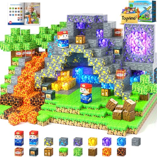 Toyvimo Magnetic Blocks 100PCS Kids Toys Magnetic Building Blocks Build Mine Magnet World Craft Cubes Boys Toys Ages 35 46 57 68 312 Year Old Boy Birthday Gifts - Image 1