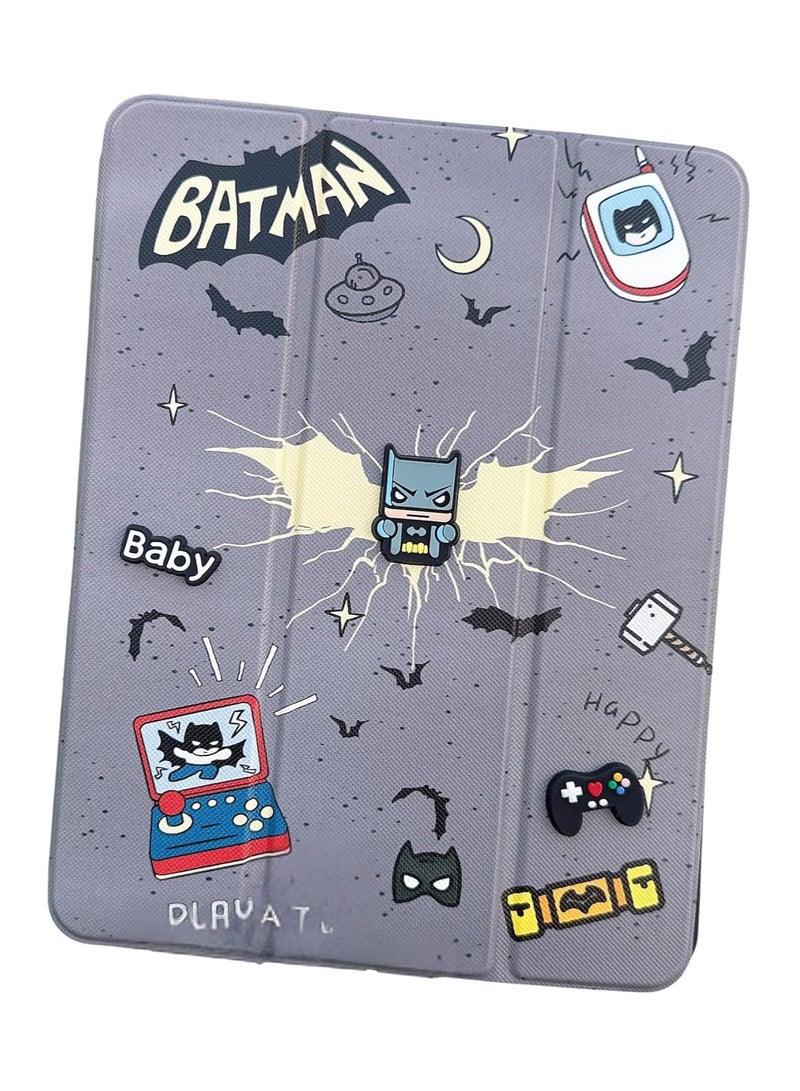 Ecosystem Cases Cartoon 3D Silicon Flip Cover For iPad 9th/8th/7th Generation (2022/2021/2020/2019 Model, 10.2\10.5 inch), Cover with Pencil Holder For Kids - Image 1