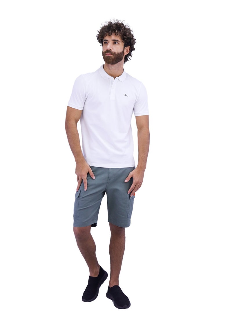 GIORDANO - Men's Embroidery Solid Polo - White - Image 1