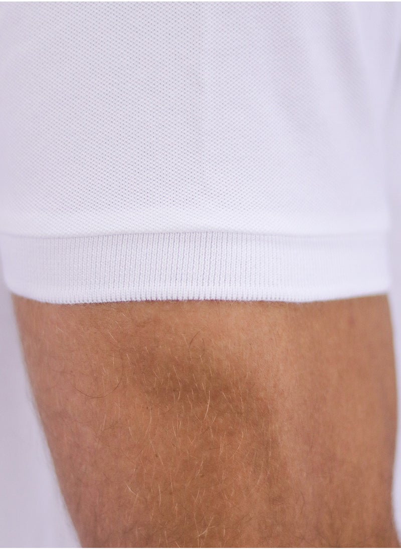 GIORDANO - Men's Embroidery Solid Polo - White - Image 1
