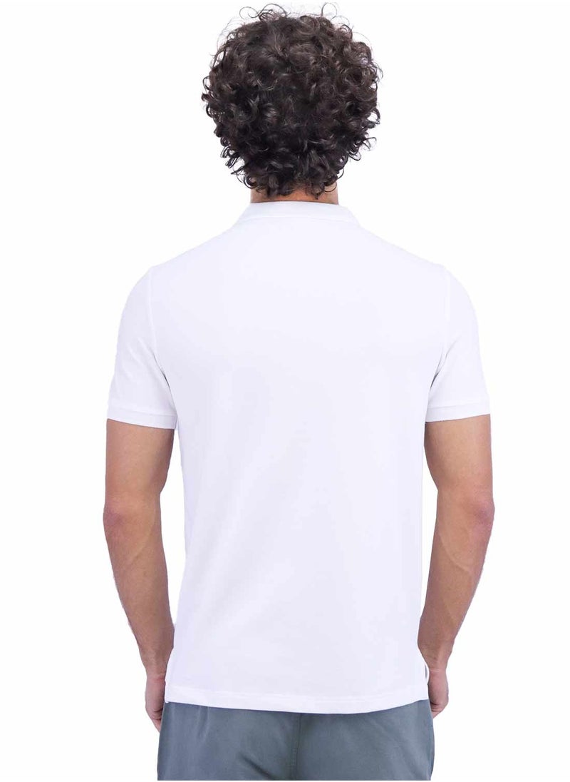 GIORDANO - Men's Embroidery Solid Polo - White - Image 1