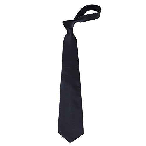 QBSM Mens Black Solid Color Neckties Formal Dress Suit Neck Tie Gifts for Men Valentine's Day Gifts - Image 4