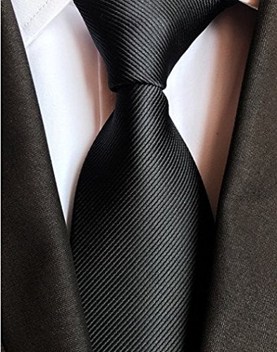 QBSM Mens Black Solid Color Neckties Formal Dress Suit Neck Tie Gifts for Men Valentine's Day Gifts - Image 5