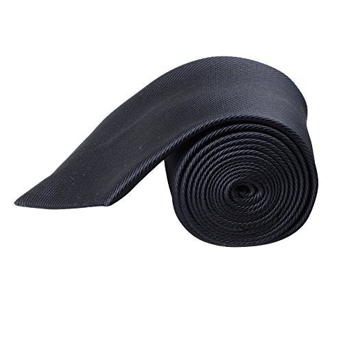 QBSM Mens Black Solid Color Neckties Formal Dress Suit Neck Tie Gifts for Men Valentine's Day Gifts - Image 3