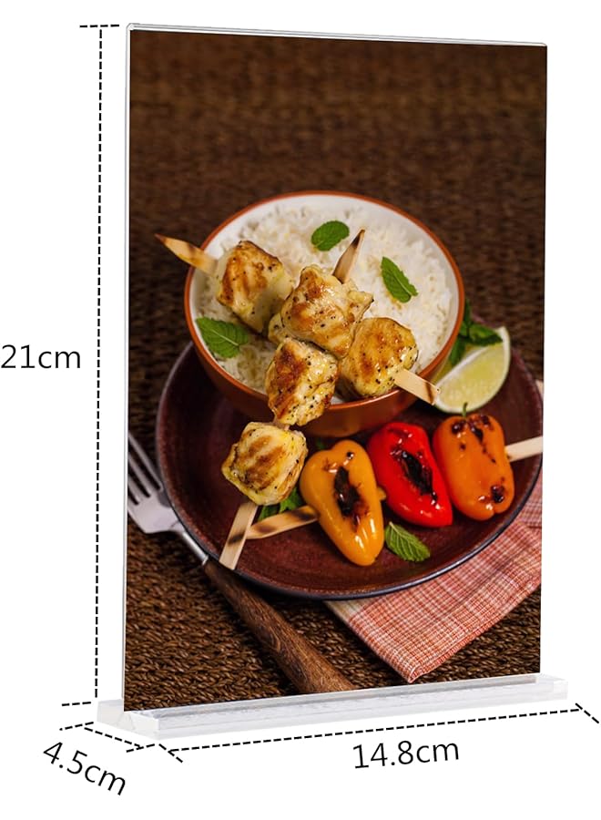 erorex A5 Stand Table Stand Pack Of 5 Acrylic Sign Holder A5 T Stand Advertising Stand Menu Card Holder For Restaurants Menus Documents Office - Image 2