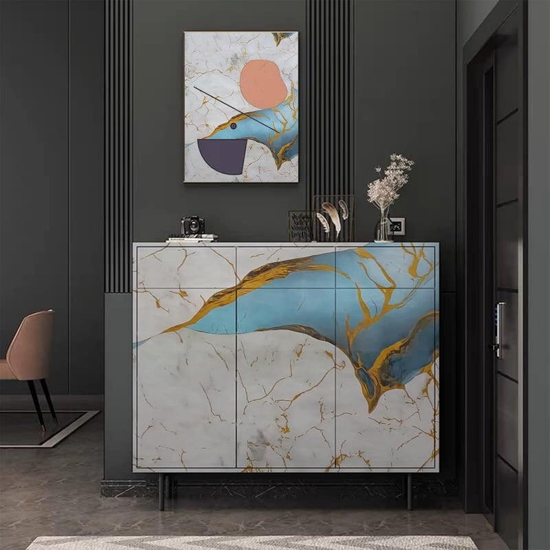 REXOTEX Vinyl Marble Countertop Contact Paper Waterproof Peel and Stick Wallpaper for Bathroom Look Vinyl Wall Paper, Solid (60 * 200 CM) (Gold Sky) - Image 3