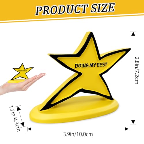 Legobayo Funny Star Trophy - Doing My Best Desk Ornament | Inspirational & Motivational Gift for Students, Employees, Kids, Friends | Cute Desktop Decor for Office, Home, School, Team Events - Image 2
