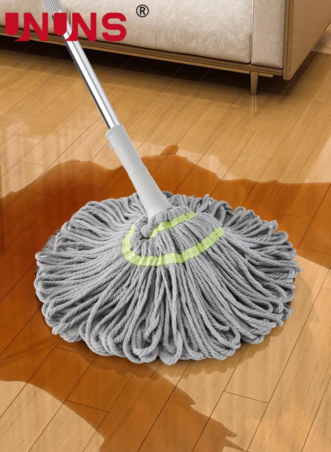 UNUNS Self Wringing Mop for Floor Cleaning,Long Handled Twist Mop with 1 mop head for Kitchen,Home Office,Restaurant,Warehouses,Gray  - Image 4