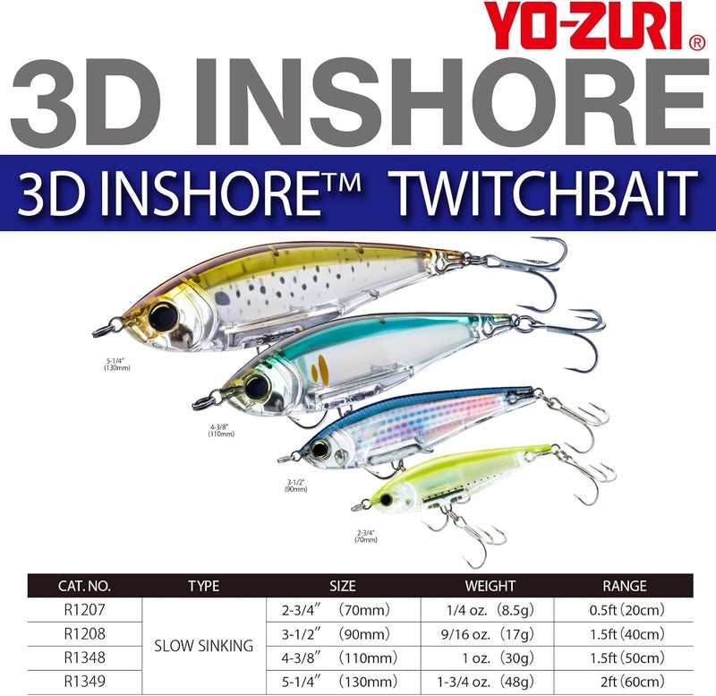 DUEL Yo Zuri R 1348 3 D Inshore Twitchbait ' Ss 110 Mm 4 8 - Image 3
