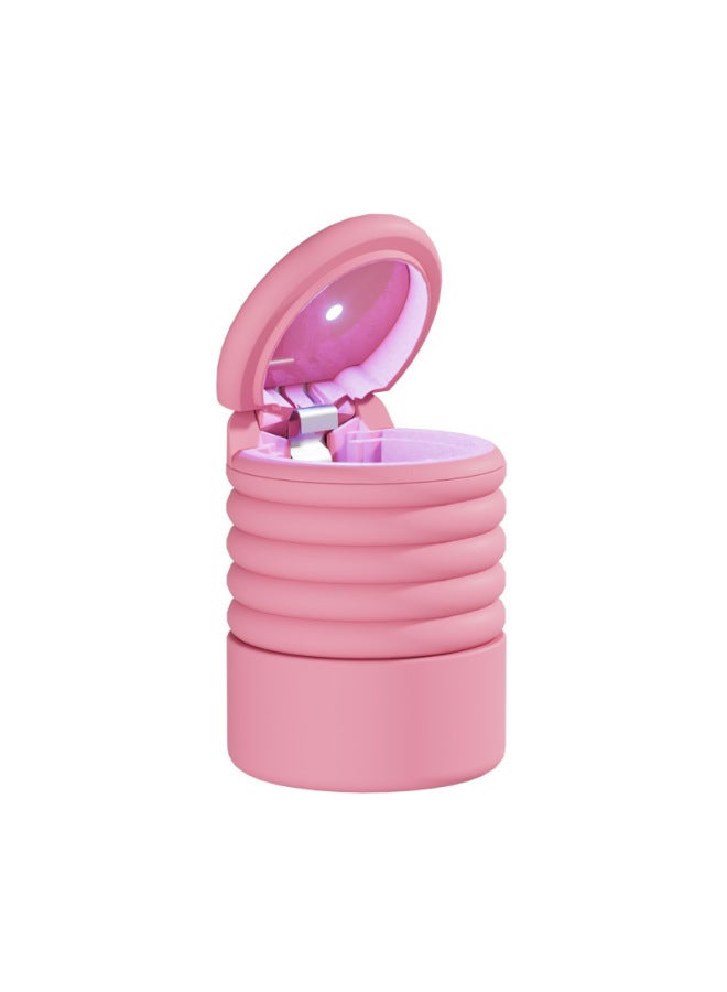 Neutral Car Silicone Foldableing Ashtray Car Center Console With Cover Stretchable Garbage Sealed Flame ant Storage Bucket