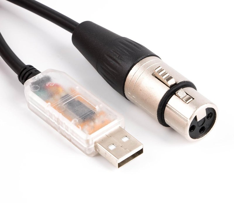 يوسان جرين كابل تحكم DMX USB RS485 XLR DMX512 كابل معدات إضاءة المسرح كابل Coniy لـ SGM تحكم DMX كابل Freestyler Downloadtroller (500 سم) - Image 2