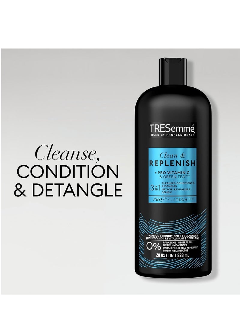 TRESemmé Tresemme Clean & Replenish 3-in-1 Shampoo Conditioner & Detangler Vitamin 28 oz  - Image 3