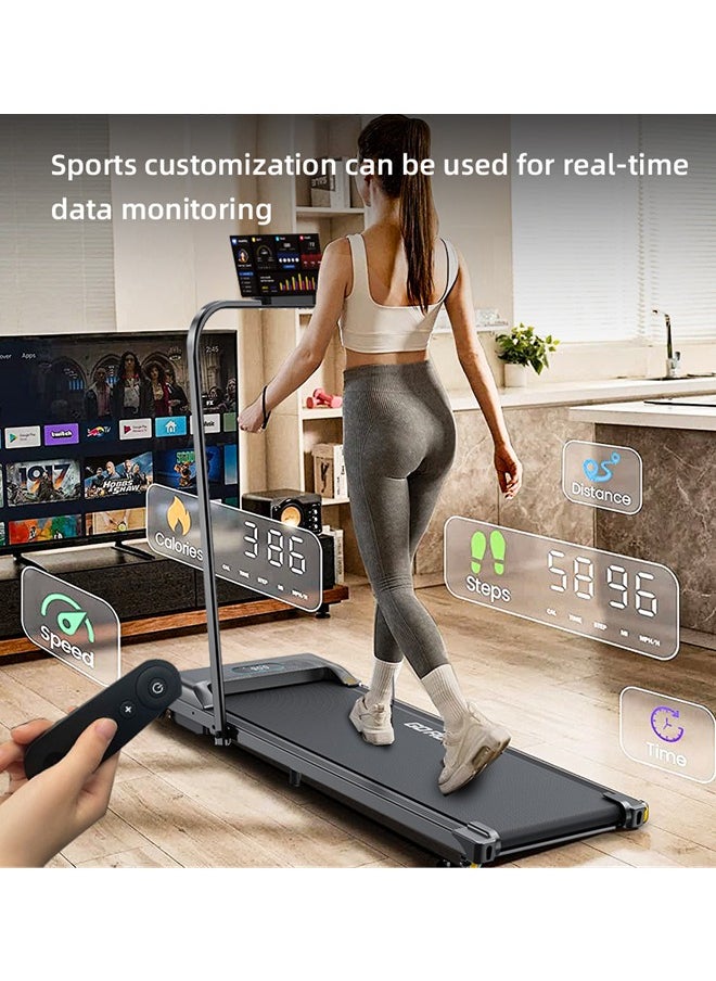 Sandinrayli Walking Pad with Handle, 3.0HP Walking pad Treadmill, 3 in 1 Portable Under Desk Treadmill for Home,Treadmil with Handle Bar,Small Treadmills,Foldable Treadmills with Remote Control,LED Display  - Image 3