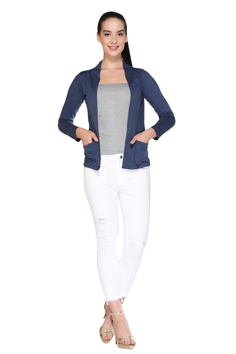 In Love Cotton Shawl Collared Shrugs For Women's,Wsg5104-Xxl, Melange - Image 5