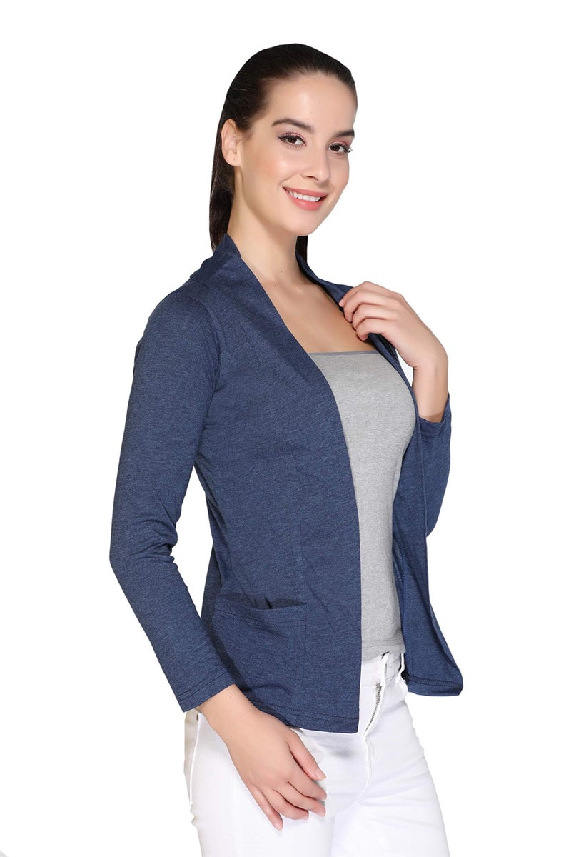 In Love Cotton Shawl Collared Shrugs For Women's,Wsg5104-Xxl, Melange - Image 3