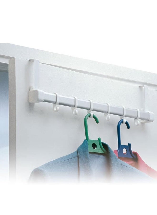 ريان علاقة باب للتنظيم من راين – براند إسباني – علاقة متعددة الخطافات لتعليق الملابس والشنط – تنظيم خلف الباب بدون تركيب – لون أبيض - Image 2