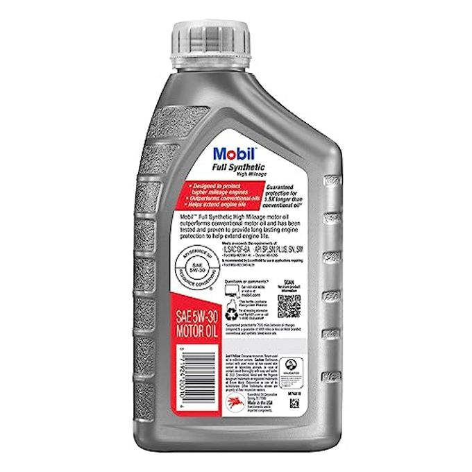 mobil 1 Mobil Full Synthetic High Mileage Motor Oil 5W-30, 1 Quart (6-Pack) - Image 3